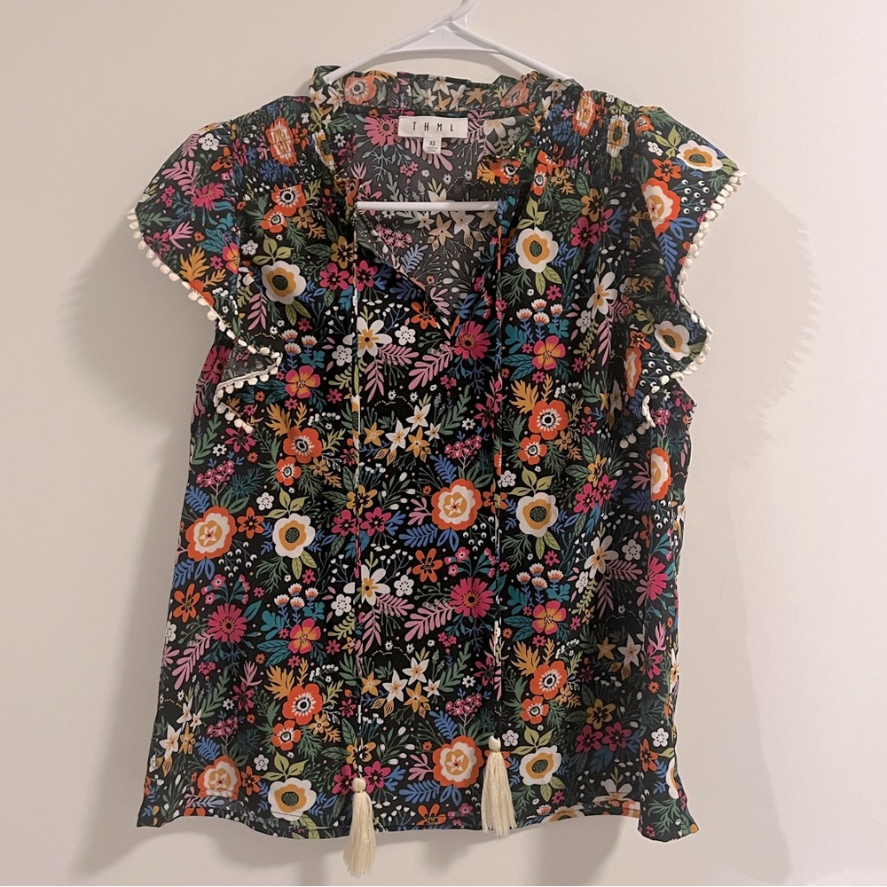 THML Flowers silk top